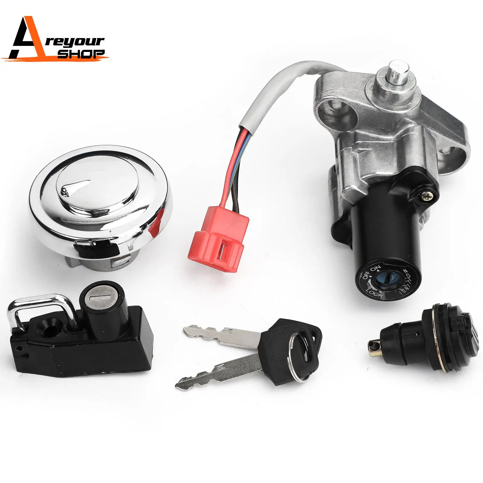 

Ignition Switch Tank Cap Helemt Storage Lock Set for Yamaha XVS 125 250 650 1100