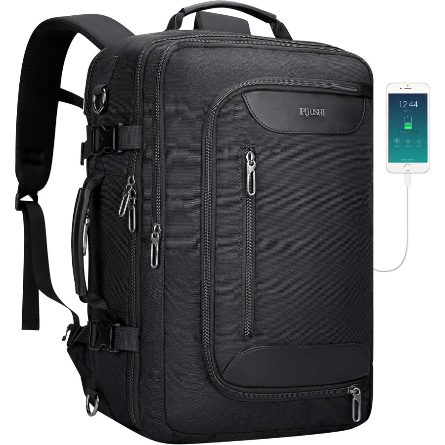 PIJUSHI حقيبة السفر للنساء الرجال الطيران المعتمدة تحمل على حقيبة 16 بوصة كمبيوتر محمول العنصر الشخصي Daypack مع مقصورة الأحذية P