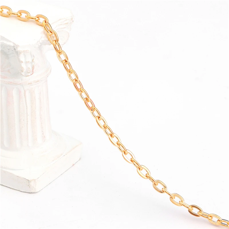 5m/lot Necklace Chains Rhodium/Silver/Gold/GunMetal /Antique Bronze Plated Metal Iron Chain for DIY Jewelry Findings Makin