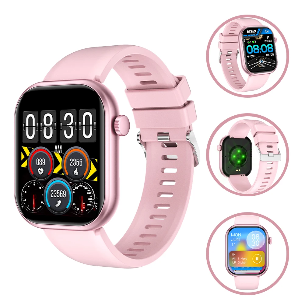 

Health Monitoring Watch Fitness Tracker Smartwatch Black Silicone Band Sport Activity Monitor Heart Rate Notification