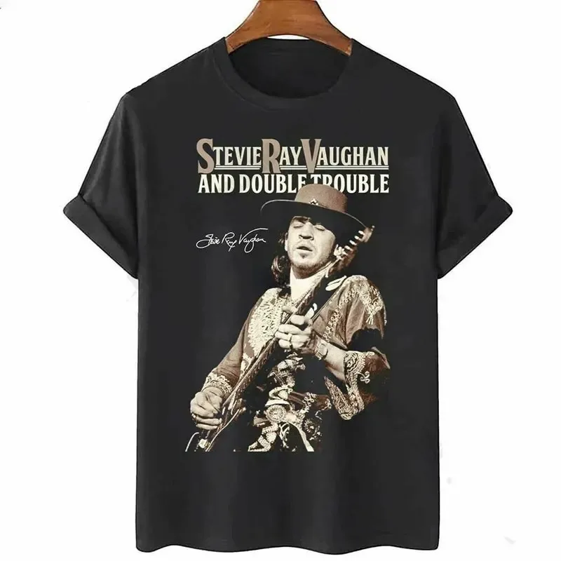 Men's and Women's T-shirts Stevie Ray Vaughan Guitar Blues Rock Legend SRV Parent-child Fashion Pattern T-shirt Men's Street Top