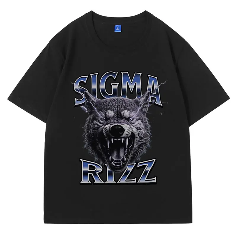 Sigma Rizz T-Shirt Funny Meme Graphic T Shirts Men's Clothing 90s Aesthetic Gift for Him Short Sleeve Retro Harajuku Tees Male