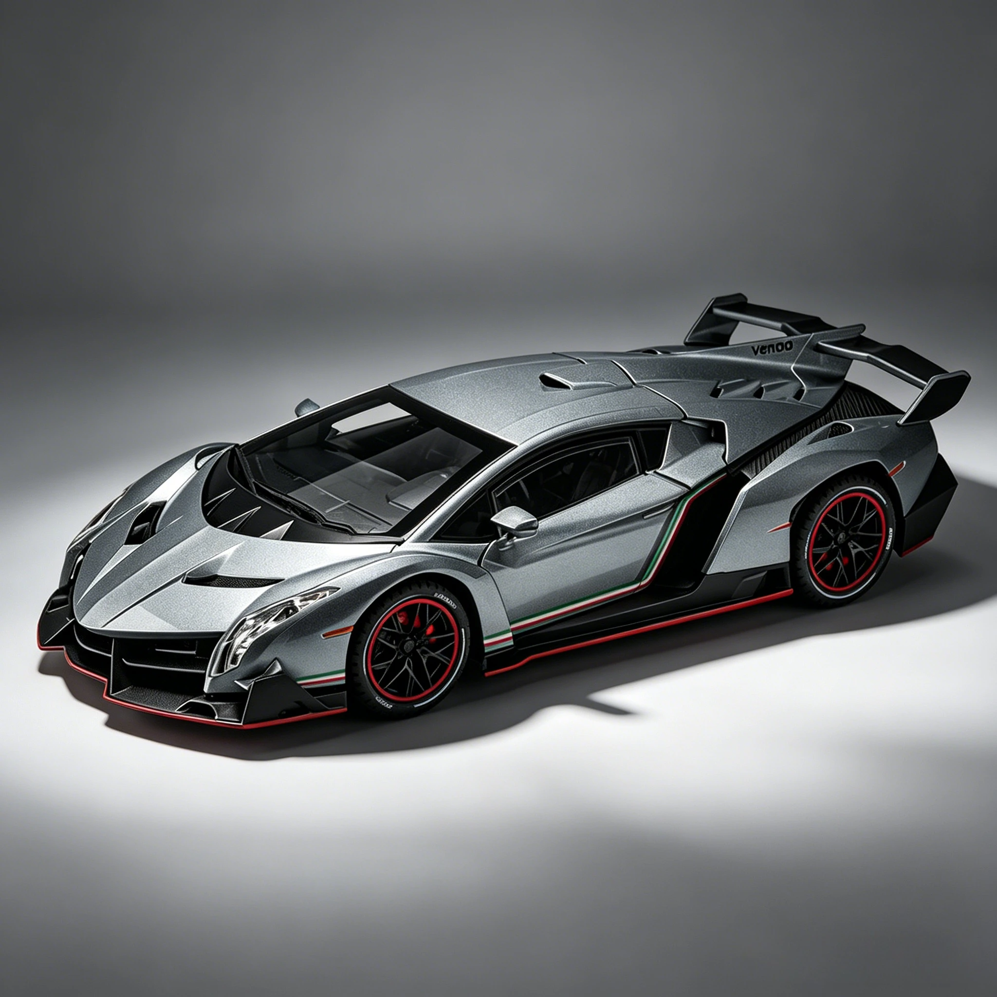 

1:24 Scale Veneno Sports Car Model Toy Metal Diecast Doors Opened Shock Absorption Light Sound Vehicle Models Collection Gift