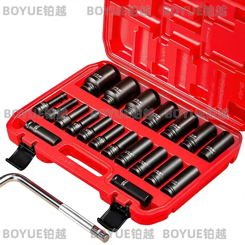 1/2 Inch Large Fly Hex Socket Set Complete Handheld Drill Bit Kit for Automotive Repair Tools Heavy Duty Mechanic Wrench