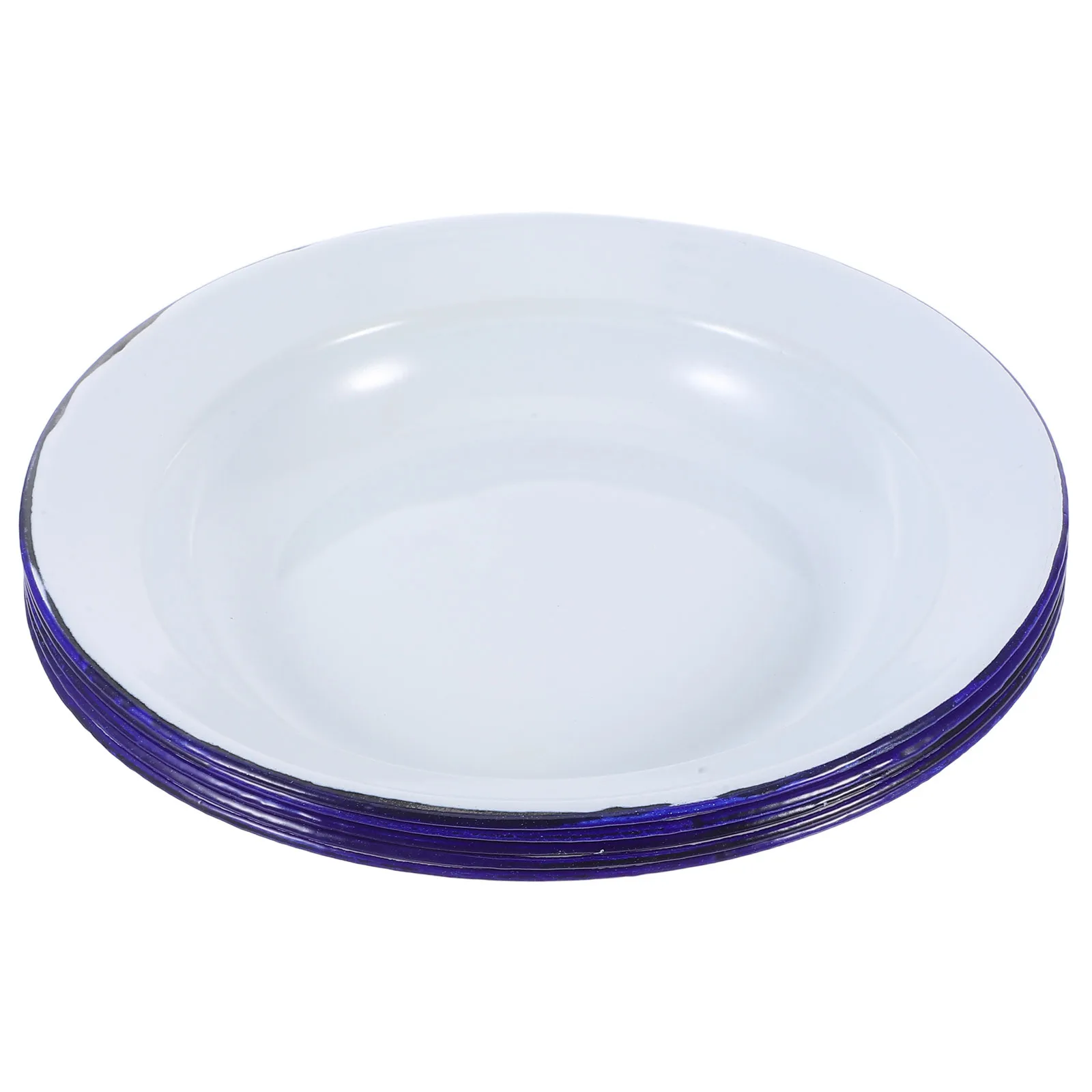 

5Pcs Vintage Enamel Pie Plates Round Decorative Dishes for Snacks Meals and Appetizers Easy Clean Space Saving