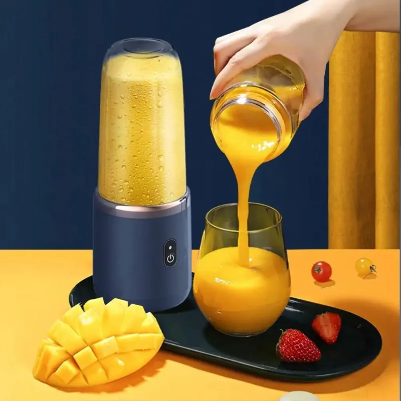 Copo Liquidificador Portátil Recarregável – Mini Liquidificador de Frutas, Triturador de Gelo e Espremedor de Cítricos para Smoothies, Sucos e Viagens
