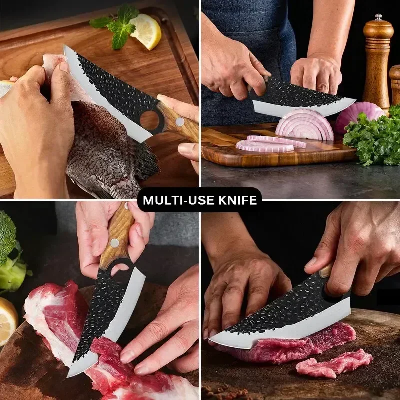 Kitchen Knife Handmade Forged Butcher Knife Boning Knives Meat Cleaver Vegetables Cutter Professional Household Chef Cook Knife - view 5