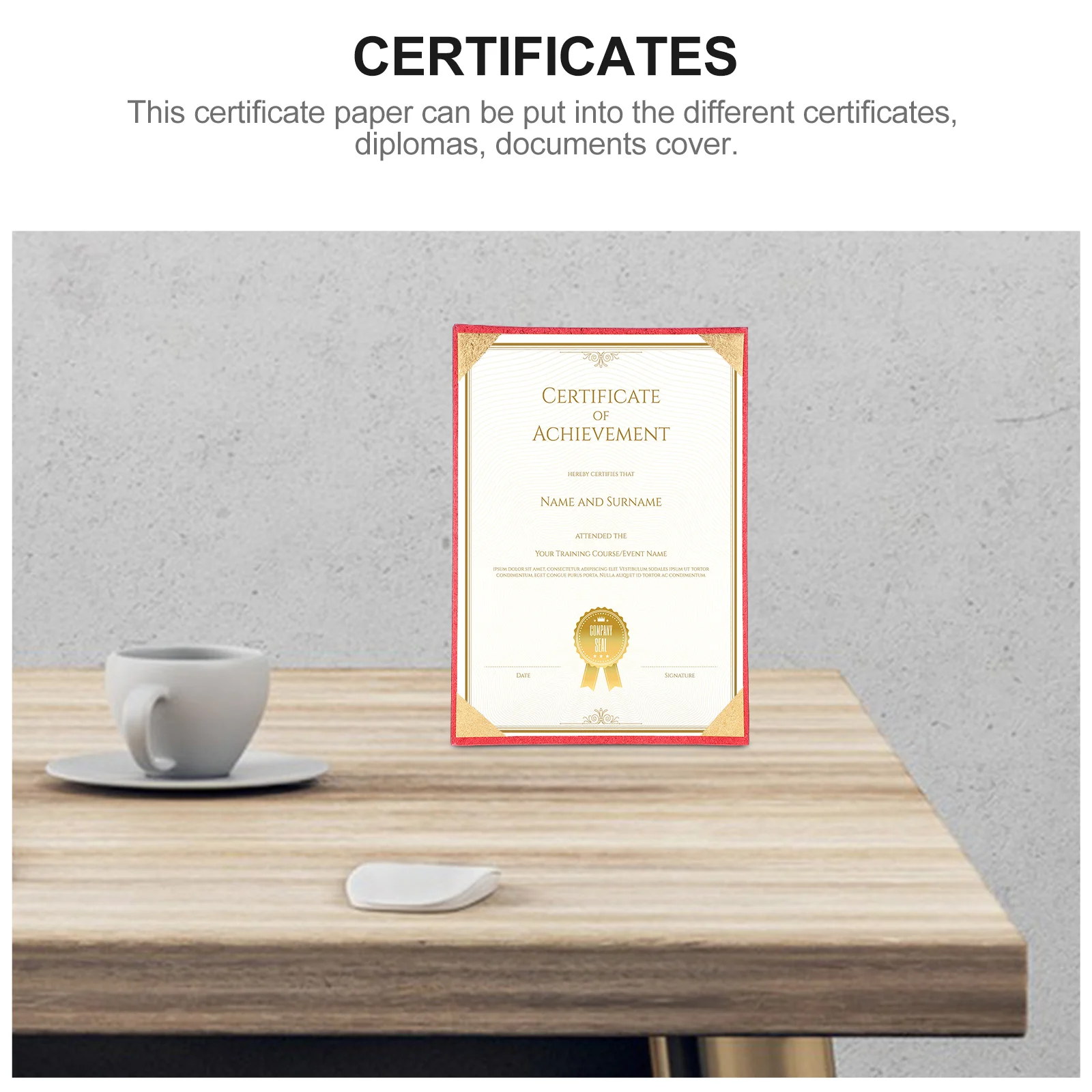 

A4 Size St Certificate Printing Paper Certificate Frame for Award Certificates Diplomas Compact Design for Home Office Decor