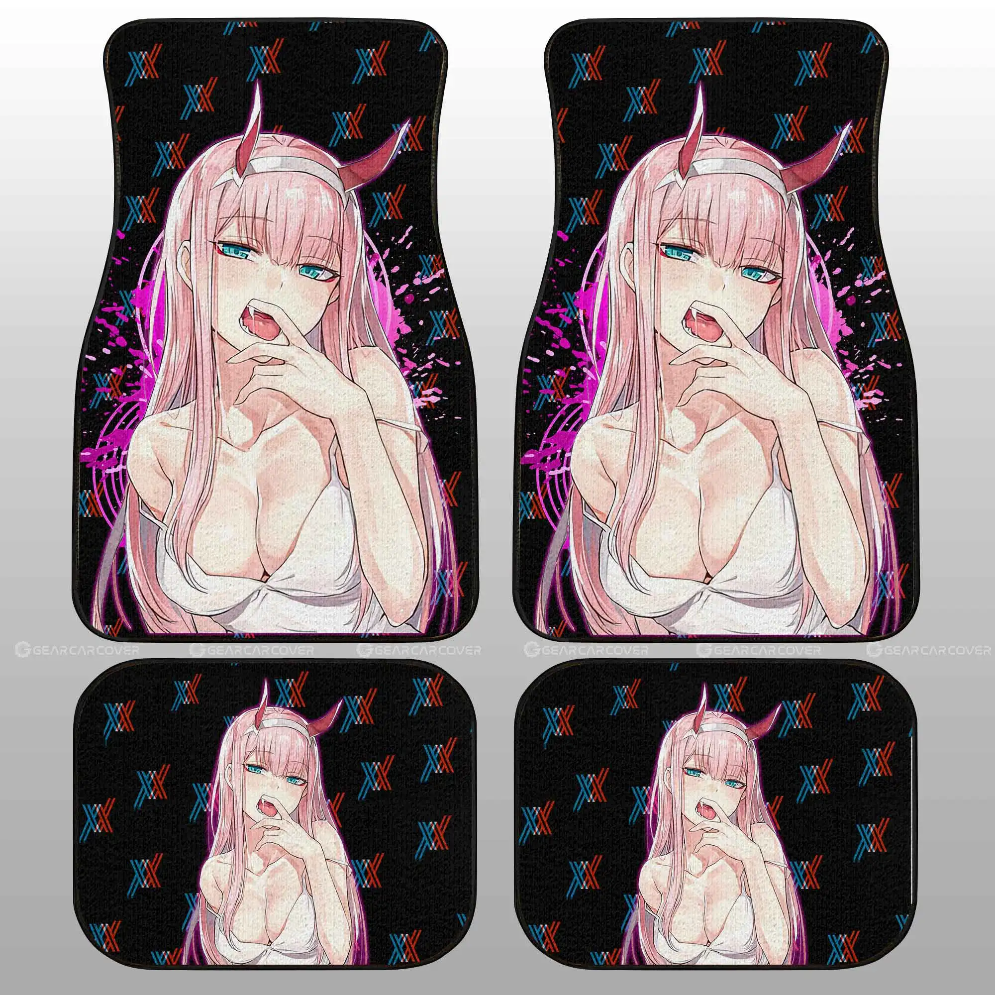 INSTANTARTS Anime Sexy Girl Car Mats Anime Gift GM Non-Slip 3D Beauty Mats Japanese Anime Car Floor Mat 4pcs/Set Carprt Rug 2023