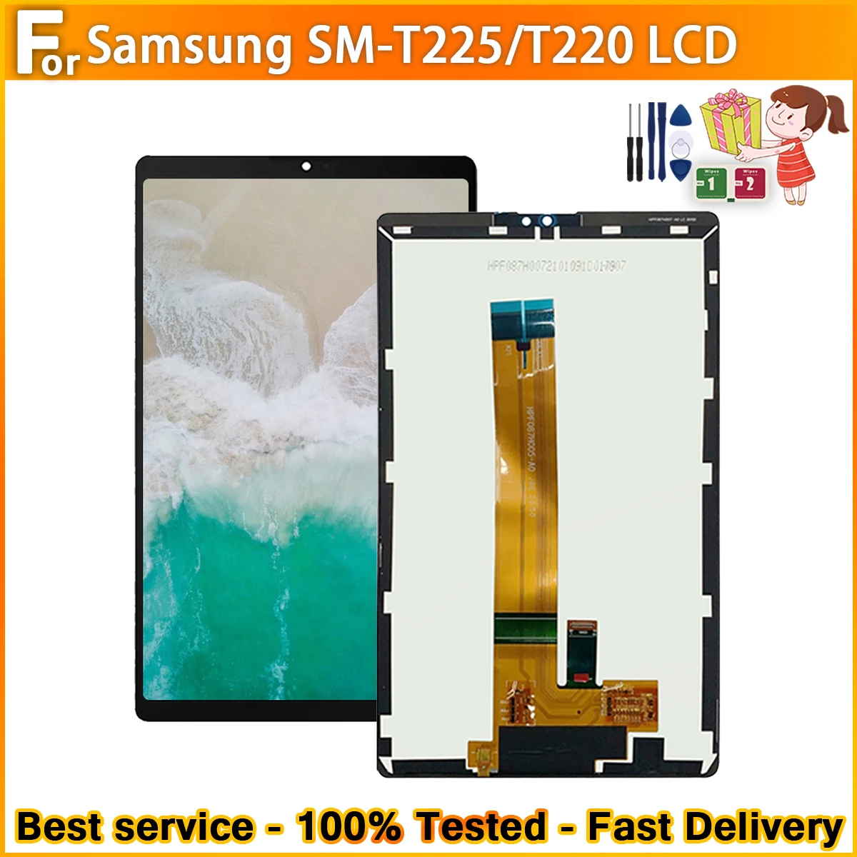 100% prueba LCD para Samsung Galaxy Tab A7 Lite 2021 SM-T220 SM-T225 pantalla LCD reemplazo de la pantalla táctil para T220 T225