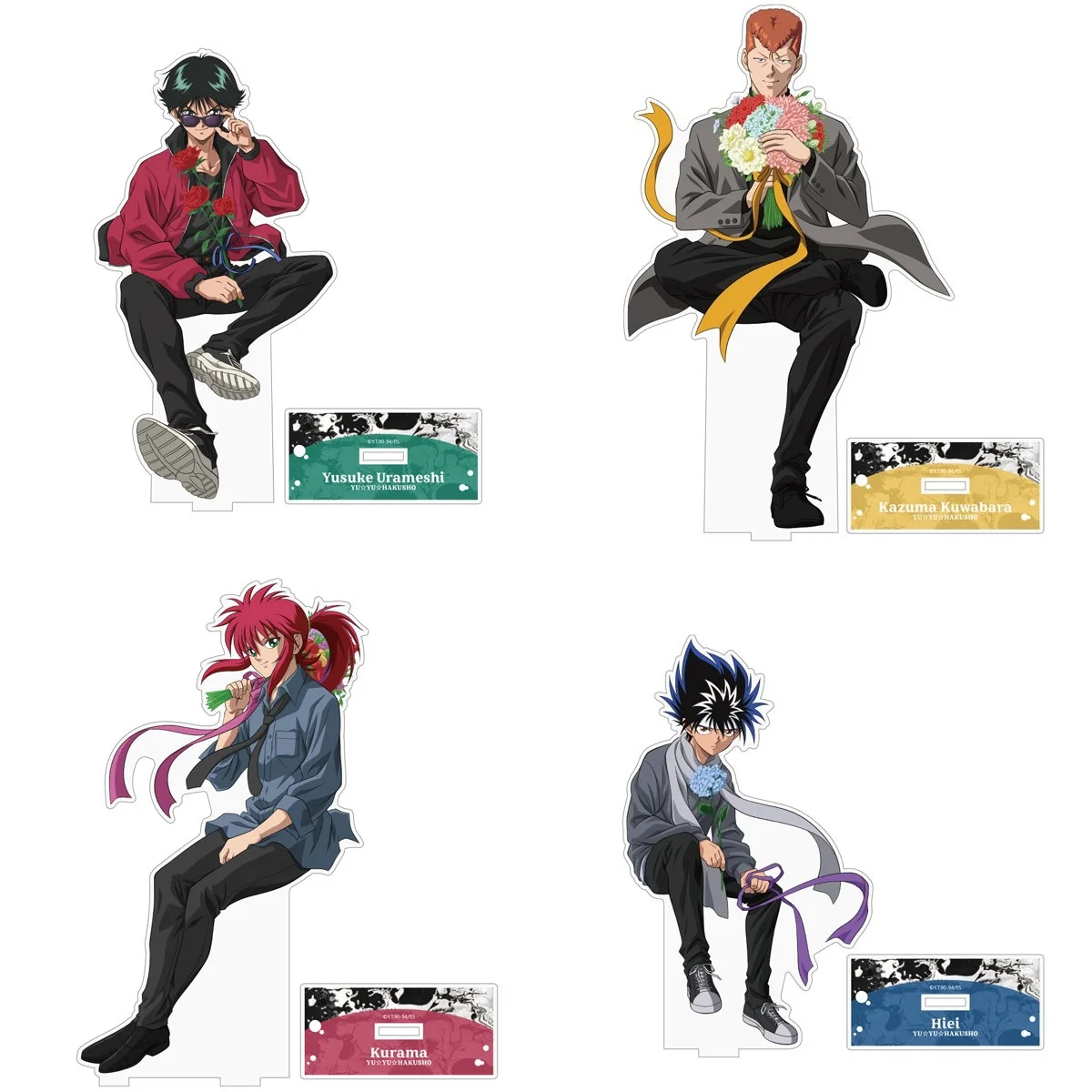 15CM Anime Fans YuYu Hakusho Figures Kurama Hiei Urameshi Yusuke Acrylic Stands Model Plate Desk Decor Prop Fans Friend Gift