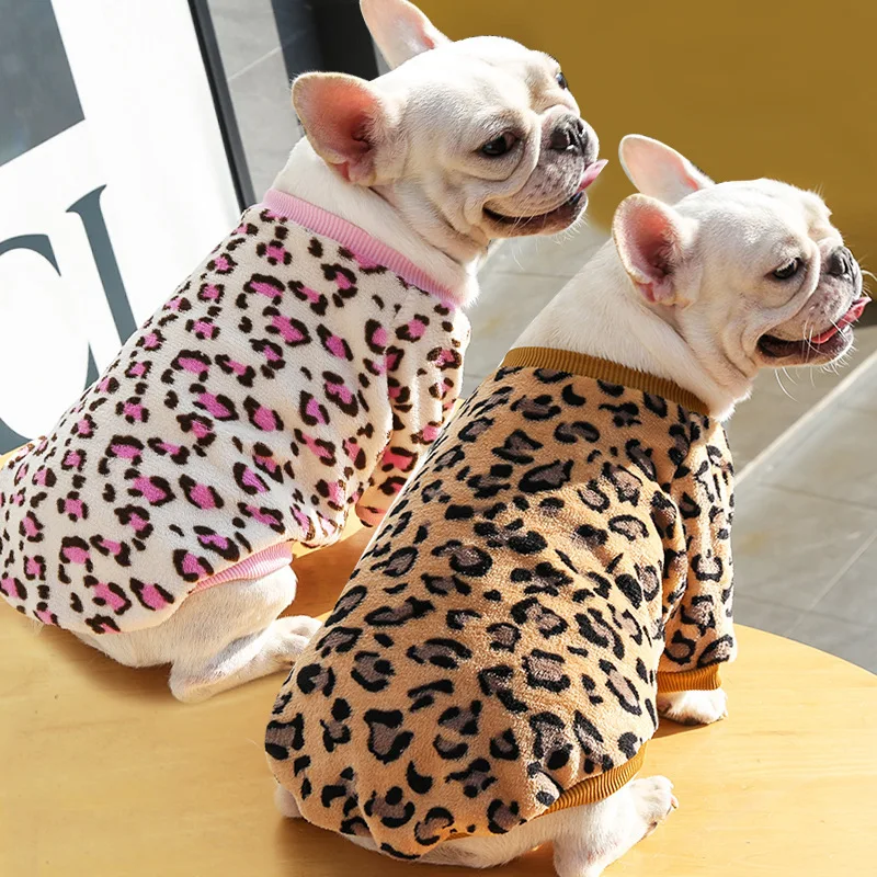 Dog Clothes South Korea New Work for Medium Small Dogs Puppy Hanbok Set Haki Sweater Leopard Velvet Winter Warm