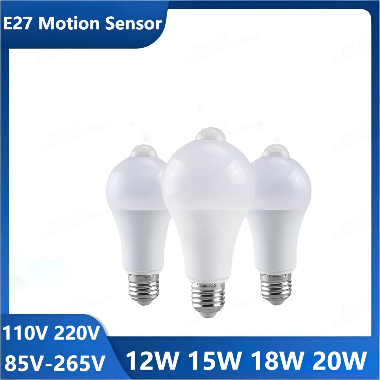 85-265V E27 PIR Motion Sensor Lamp 12W 15W 18W 20W LED Bulb with Motion Sensor Infrared Radiation Motion Detector Security Light