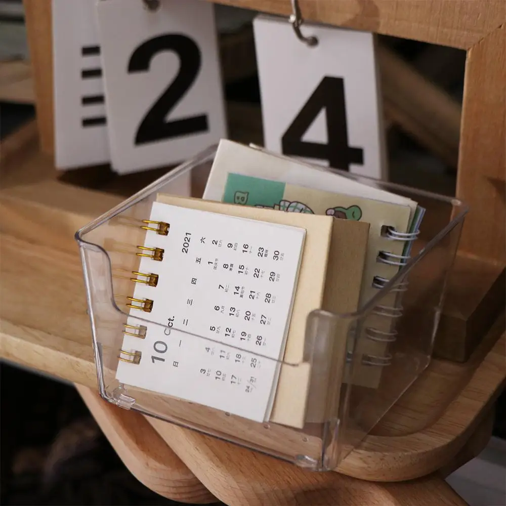 INS Chic Acrylic Note Holder Efficient Transparent Clear Note Box Card Paper Waterproof Desk Organizer Office