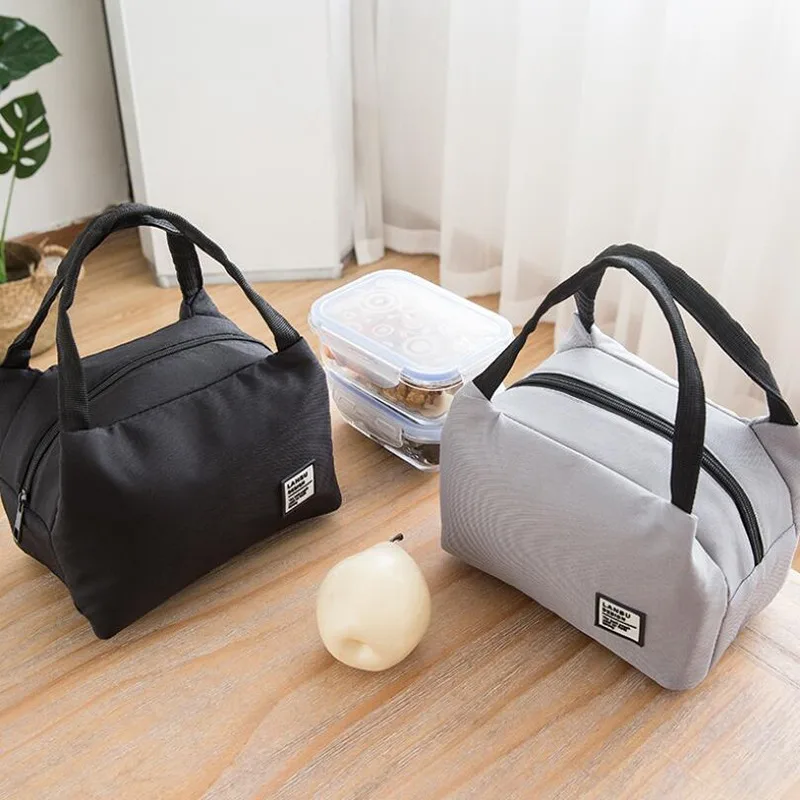 Portable Lunch Bag Tote Insulated Box Canvas Thermal Cold Warm Food Container School Picnic Men Women Kids Bento Storage Pouch