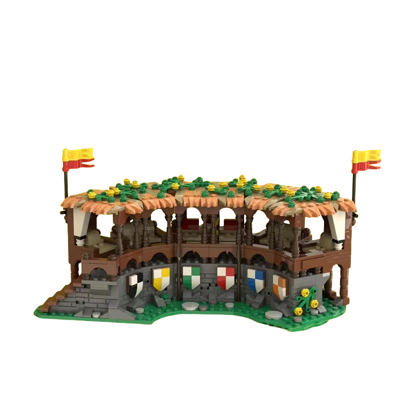 Medieval Lion Knight Spectator Stand MOC Kit: A Timeless Architectural Creation, Ideal Creative Holiday Gift for Architecture En