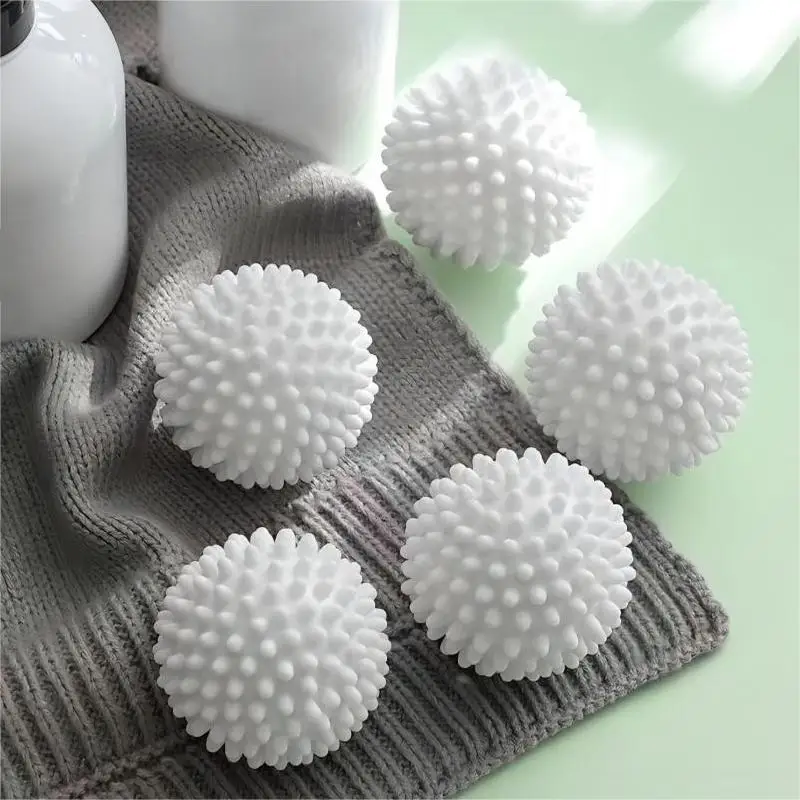 6pcs TPR Anti Winding Laundry Ball Circular Pure White Magic Cleaning Drum Washing Machine For Dirt Removal And Knotting