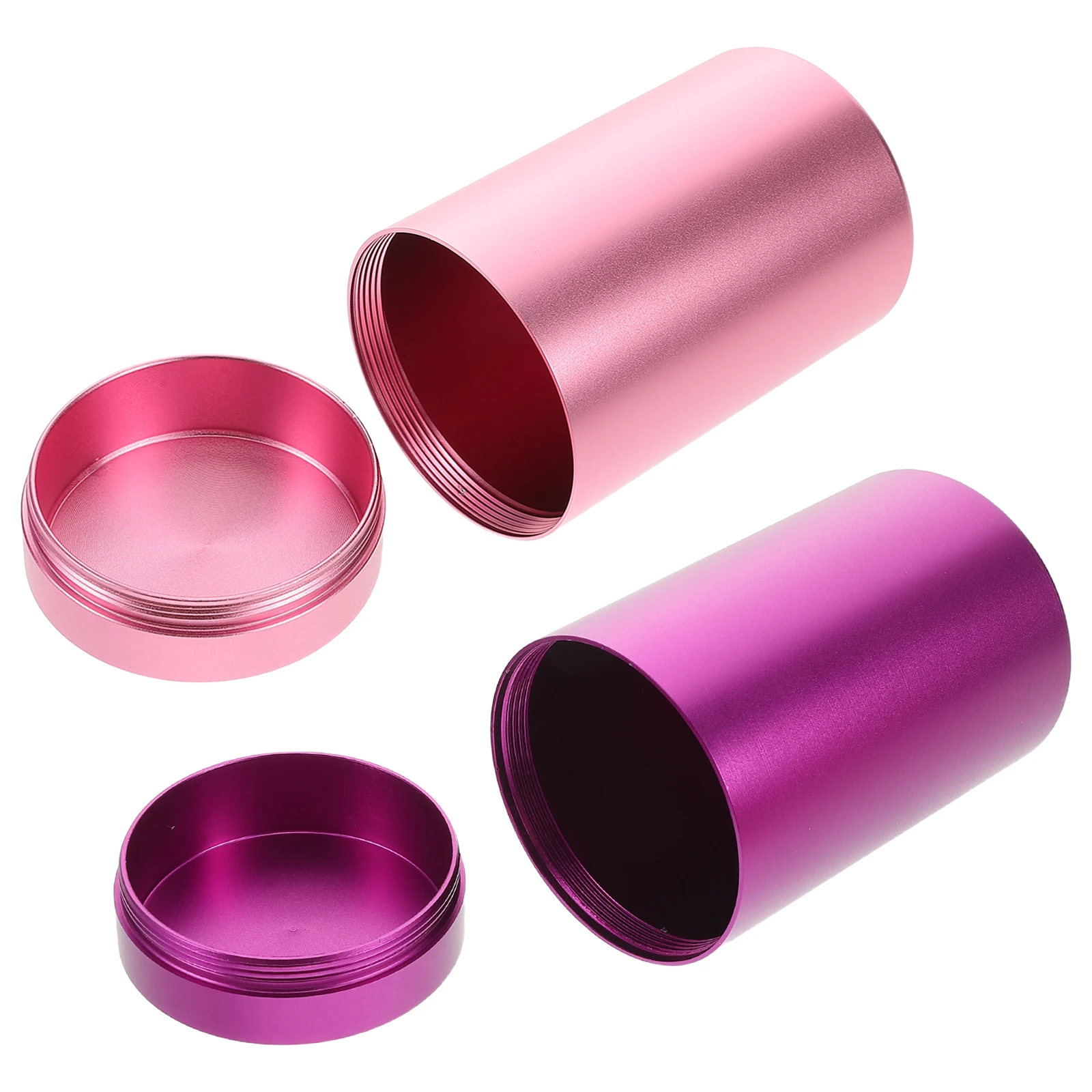 

2Pcs Portable Storage Containers Airtight Aluminum Alloy Travel Jars for Tea Coffee Spice Food Storage Outdoor Home Use