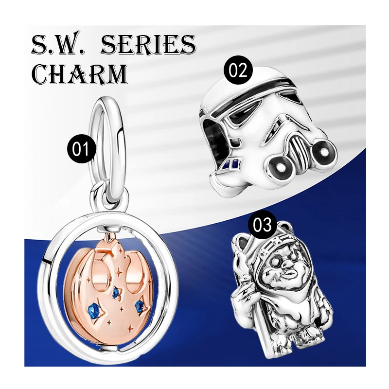 925 Sterling Silver Rose Gold Pendants Charms Beads For Bracelets Women DIY Fine Jewelry Making War Helmet Trinket Zircon Stones