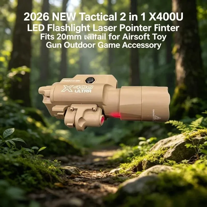 2026 NEW Tactical X600L Shockproof 2 in 1 Laser Sight LED Torch Fits 20mm Standard Rail Airsoft Toy Training Accessory