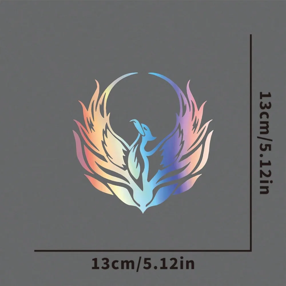 1 Piece of flame-shaped fire phoenix car sticker, wall film with vinyl base, PVC decal, car audio accessories