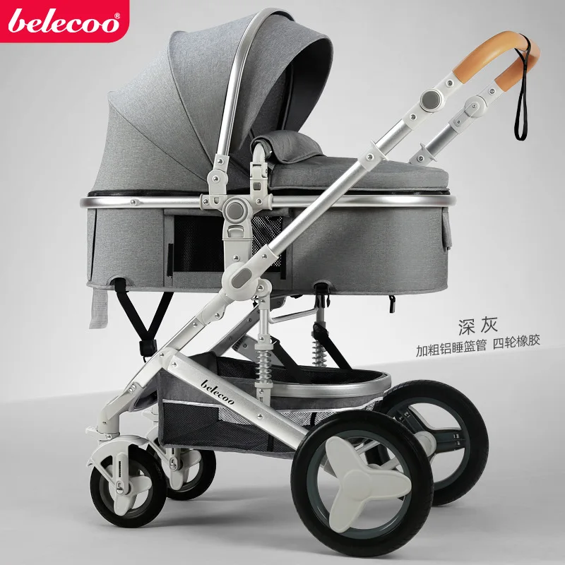 

Belecoo Baby Stroller High Landscape Baby Cart for Newborns Seatable Lying Folding Shock Absorbed Bidirectional Baby Cart