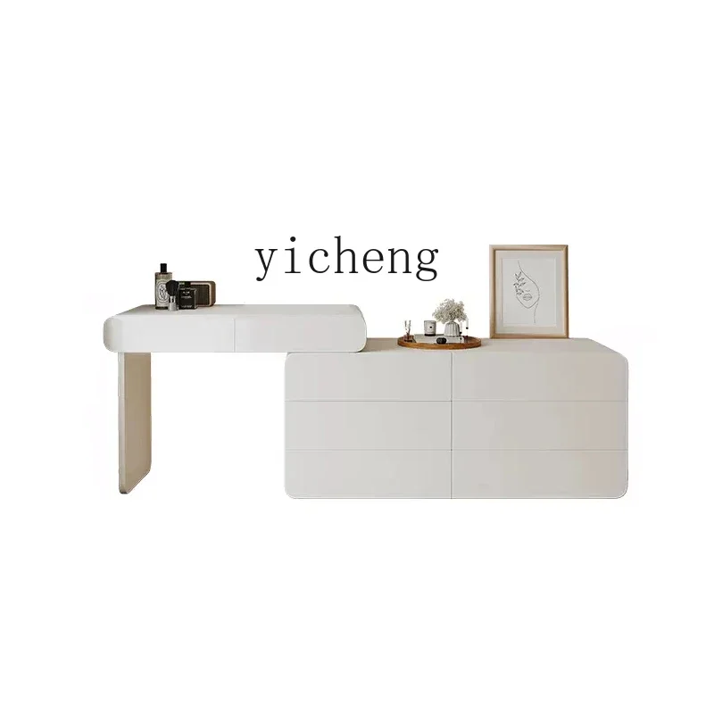 

ZC light luxury dresser storage cabinet integrated modern simple makeup table ins wind retractable makeup table