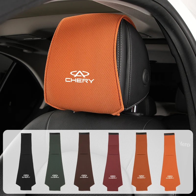 سيارة مسند الرأس بالمقعد الغطاء الواقي وسادة جلدية اكسسوارات السيارات لشيري تيجو 5 2 3 7 برو 8 5X IQ QQ Fulwin Face Arrizo #2