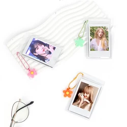 New For Fujifilm Instax Mini 8/9/11/12 Series Transparent 3 Inch Photo Pictures Protective Cover Key Chain 5 Pieces Per Set