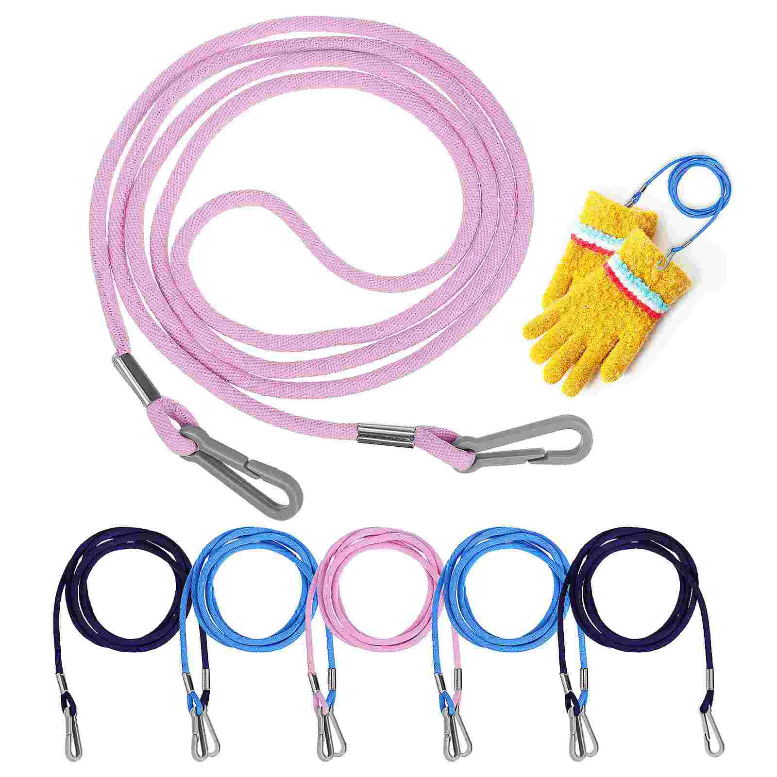 6 Pcs Glove Grabber Children's Lanyard For Kids Winter Anti-lost Rope Gloves Nylon