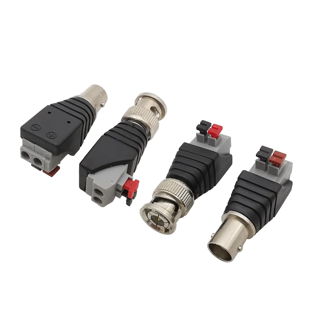 BNC Male Female Terminal Q9 Plug Adapter Press-type 75-5 BNC Surveillance Camera Video Cable Connector