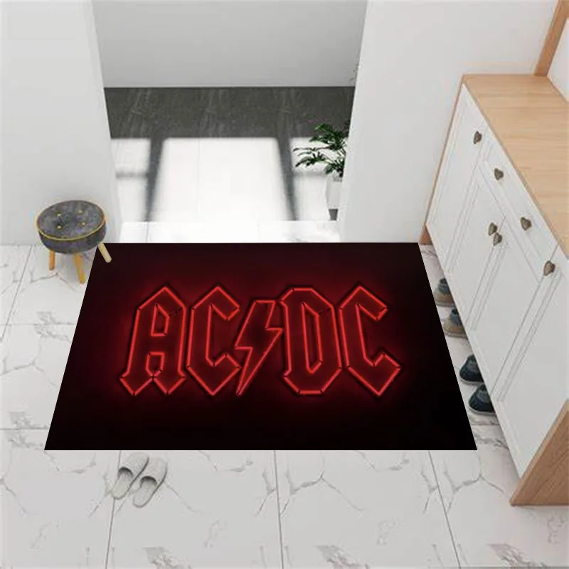 Rock band AC-DC Entrance Doormat Non-slip Washable Kitchen Carpet Living Room Hallway Rugs Door Mats