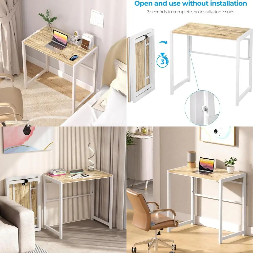 

Компактный складной стол, дуб белый 31,5, компактный стол для домашнего офиса и учебы