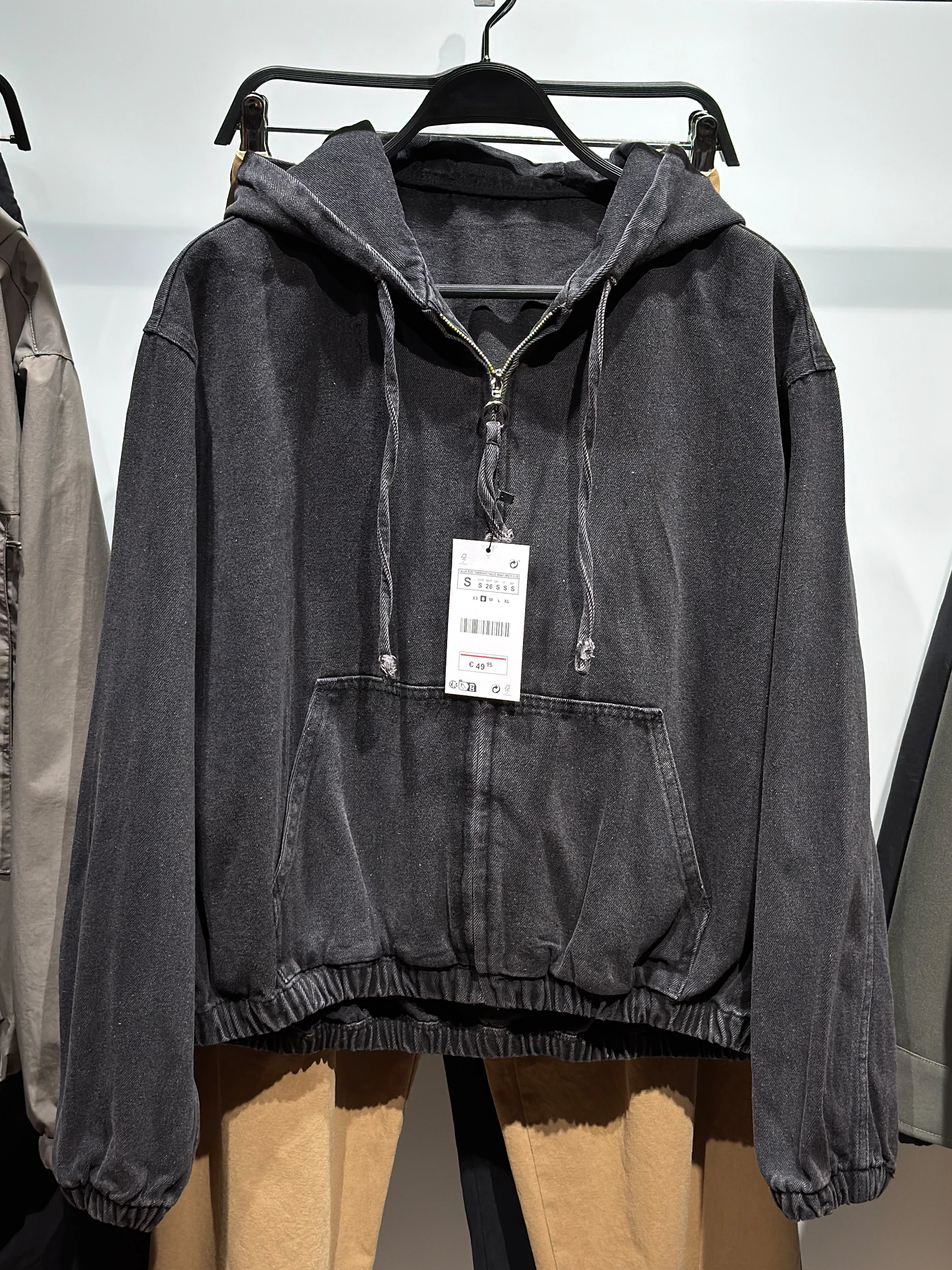 

Толстовка на молнии с капюшоном, Jaet, новая осенняя мужская одежда, повседневная свободная посадка из хлопка, длина 00% ор, застежка-молния