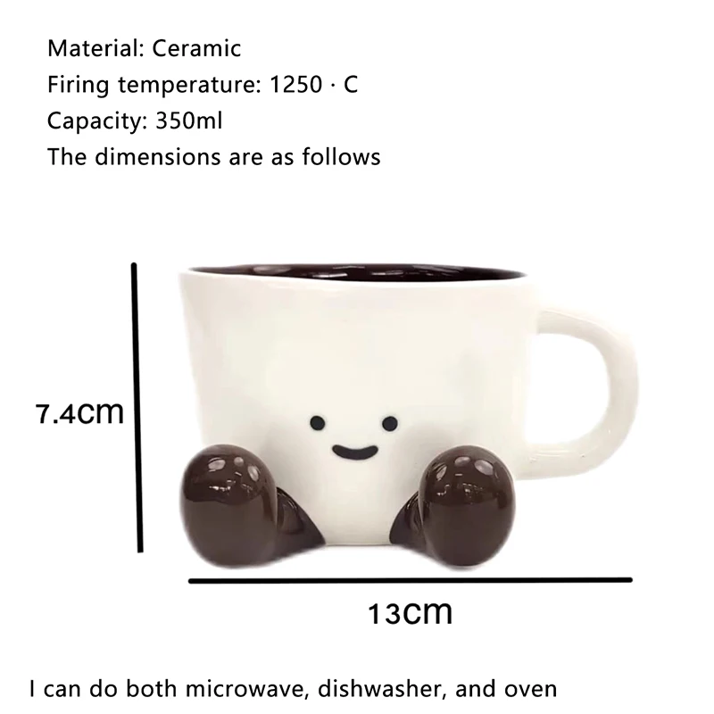 Mug Keramik Kawaii Cangkir Kopi Minat Dispenser Air Lucu Aksesori Dapur Mug Susu Dekorasi Rumah Bernilai Tinggi Hadiah Liburan