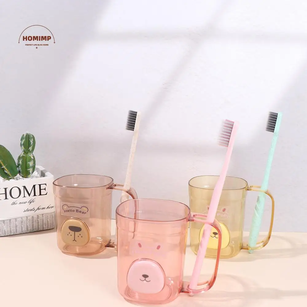 

Storage Box Transparent Mouthwash Cup Portable Cartoon Washing Cup Simple Plastic Toothbrush Cup Outdoor