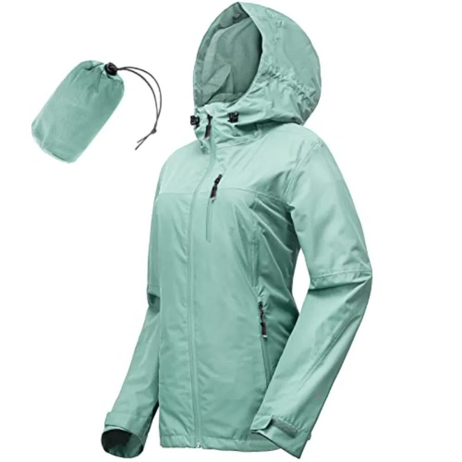 

33, 000Feet Packable Rain Jacket Women Lightweight Waterproof Raincoat with Hood Cycling Bike Jacket Windbreaker