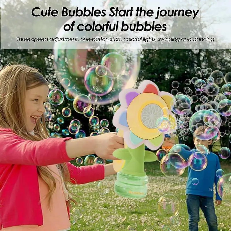 Machine à bulles de tournesol pour enfants, fabricant de bulles de tournesol, jouet portable pour les fêtes, électrique et entièrement automatique