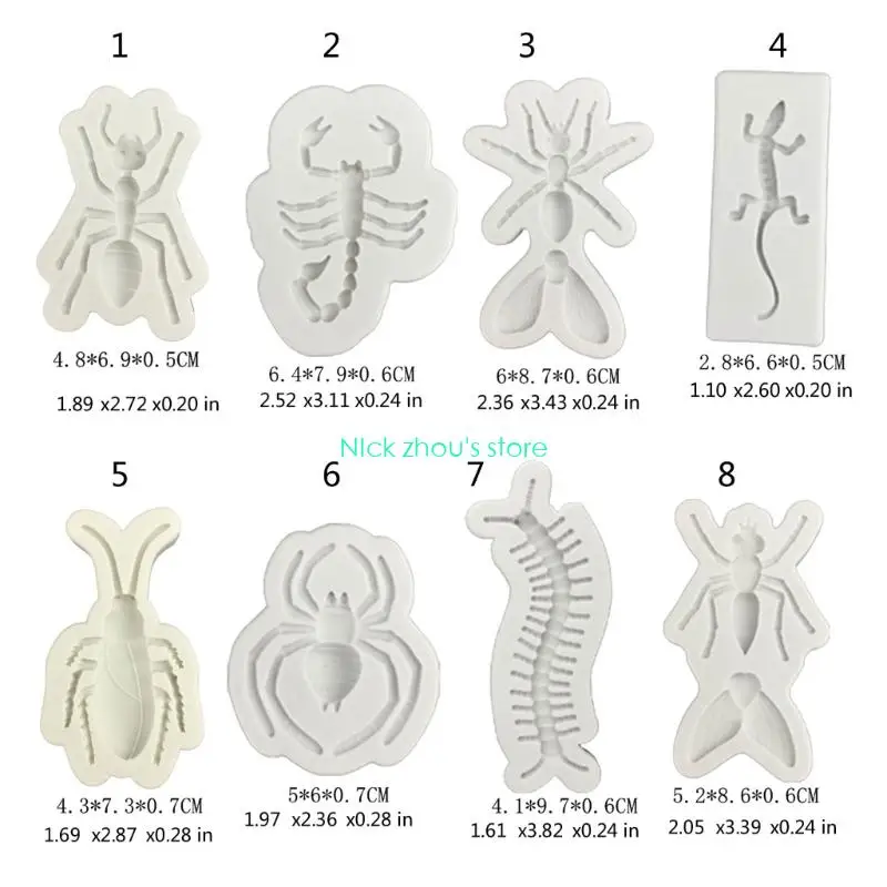 E15E Easy Clean Silicone Insect Mold For Halloween Party Decorations Mould