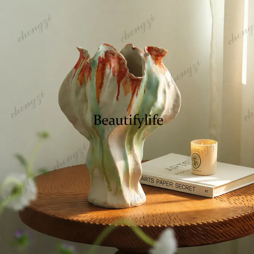 Artist Sculpture Vase Collection Wabi Sabi Wind B & B Restaurant Ceramic Ornament