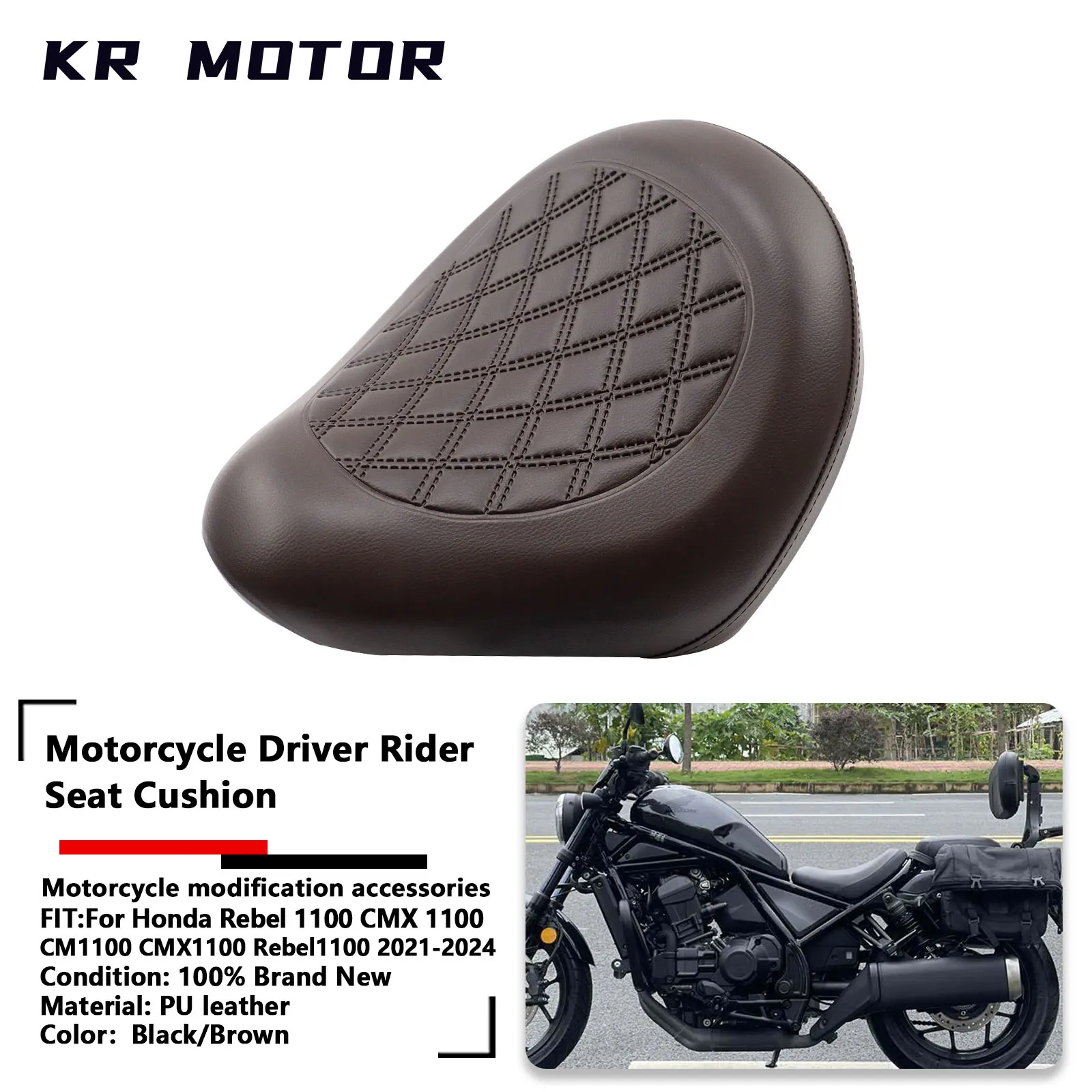 

Fit For Honda Rebel 1100 CMX 1100 CM1100 CMX1100 Rebel1100 2021 2022 2023 2024 Motorcycle Solo Seats Rider Saddle Driver Pillion