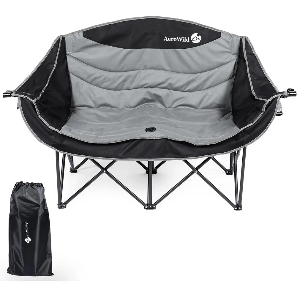 

Портативный двухместный диванчик для 2 взрослых - выдерживает нагрузку до 600 фунтов, устойчивая к погодным условиям уличная мебель для пляжа, пикника, кемпинга.