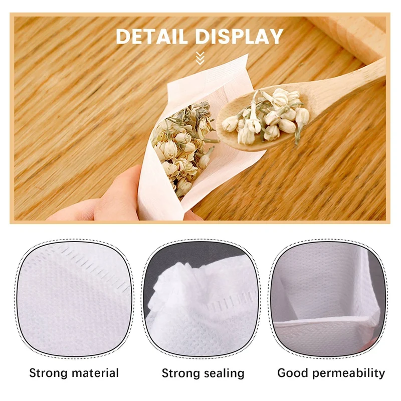 400 Pcs Disposable Tea Filter Bags Empty Cotton Drawstring Seal Filter Tea Bags For Loose Leaf Teal(3.54 X 2.75 Inch)