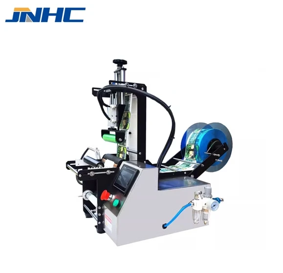 Paper Label Sticking Machine for Glass Wine Round Bottle Packing Slitting Equiment Round Labeling Machine Sticker Applicator