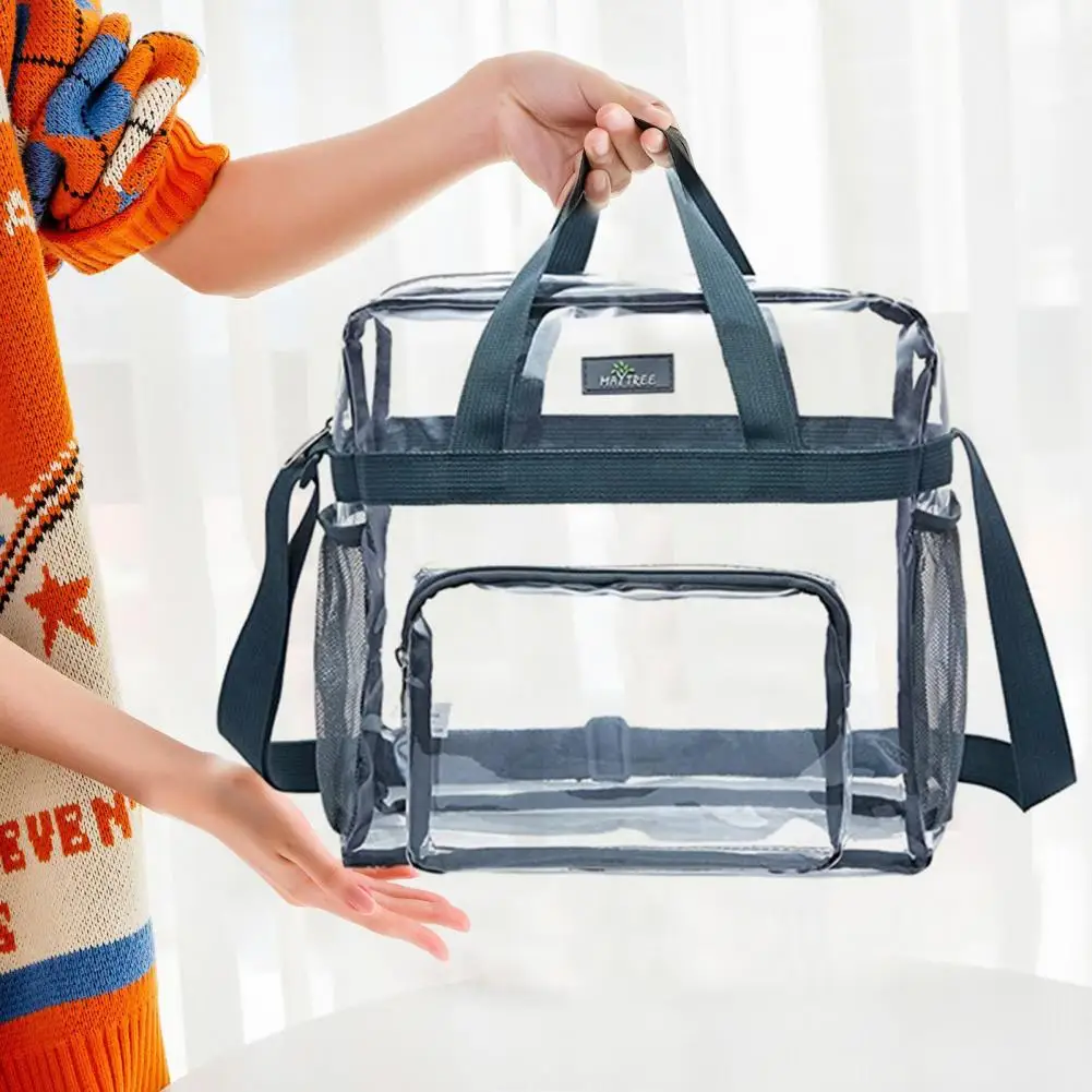 Wash Bag Space-Saving Waterproof Lightweight Women Transparent Labor-saving Tote Storage Bag Daily Life