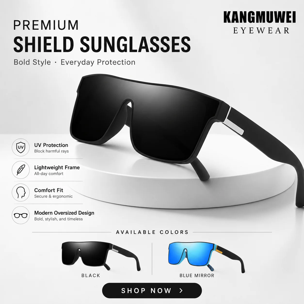 

Kangmuwei New Unisex Retro Square Frame Sunglasses Trendy Classic Fashion Versatile Outdoor Sports Uv400
