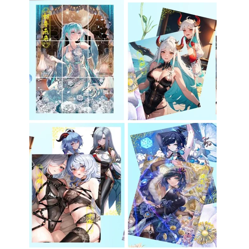 

Anime Goddess Story Hatsune Miku Yamato Shenhe Ganyu Yelan Puzzle Cards Collectible Card Christmas Birthday Gifts Children's Toy