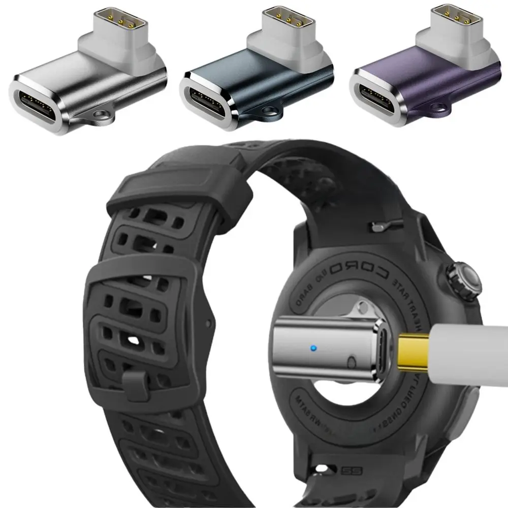 Type-C Female to 3 Pin Magnetic Charger Converter with Indicator Light High Speed Watch Charging Adapter for COROS PACE Pro