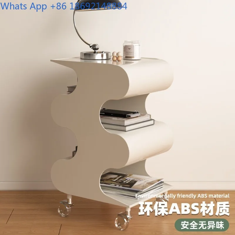 Table d'appoint de canapé, chariot mobile en plastique, meuble de chevet Vintage créatif, rangement, Table d'appoint transparente de Style Ins