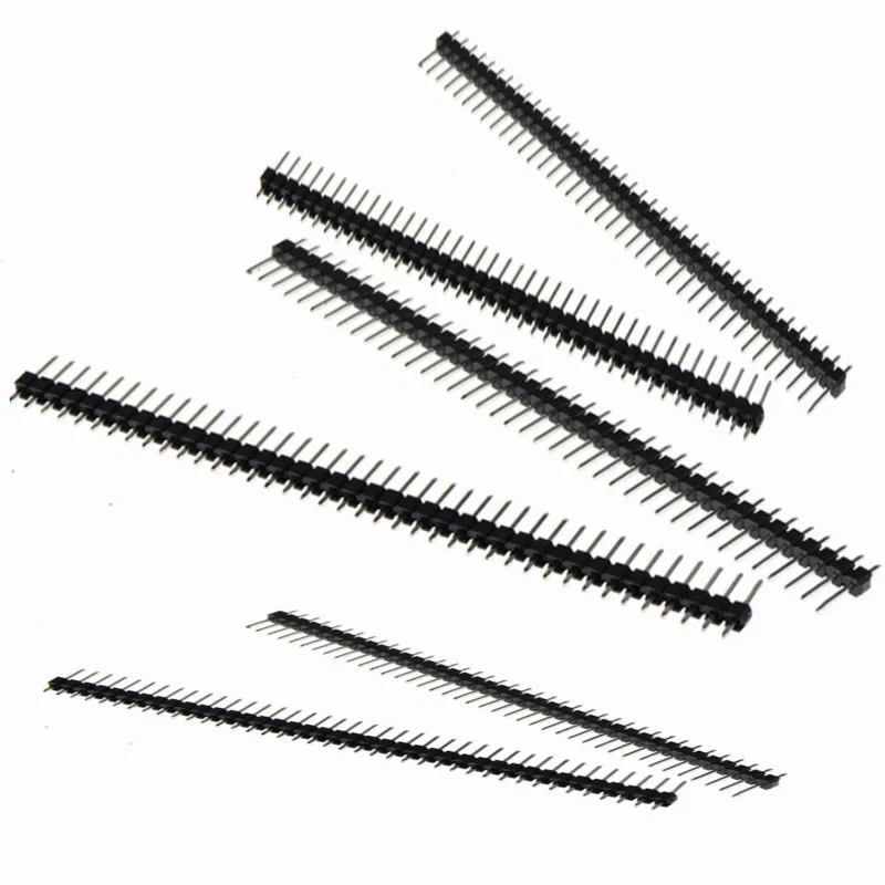 20PCS/Lot Single Row Male 40Pin 1x2/3/4/5/6//8/9/10/40 2.54 Breakable Pin Header Connector Strip for Arduino Black